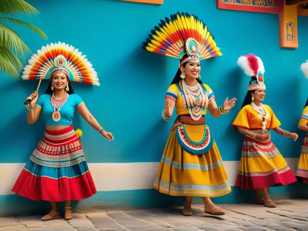 Celebración maya tradicional: vibrante encuentro en la plaza llena de color y alegría