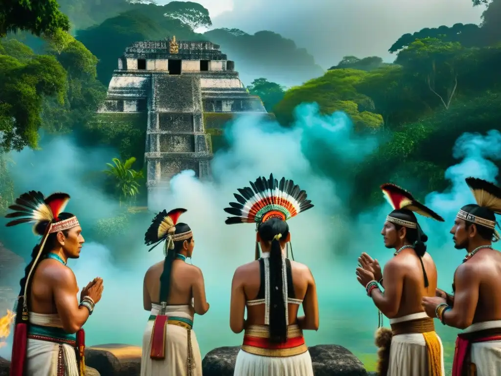 Mayas en ceremonia, conectados con la naturaleza