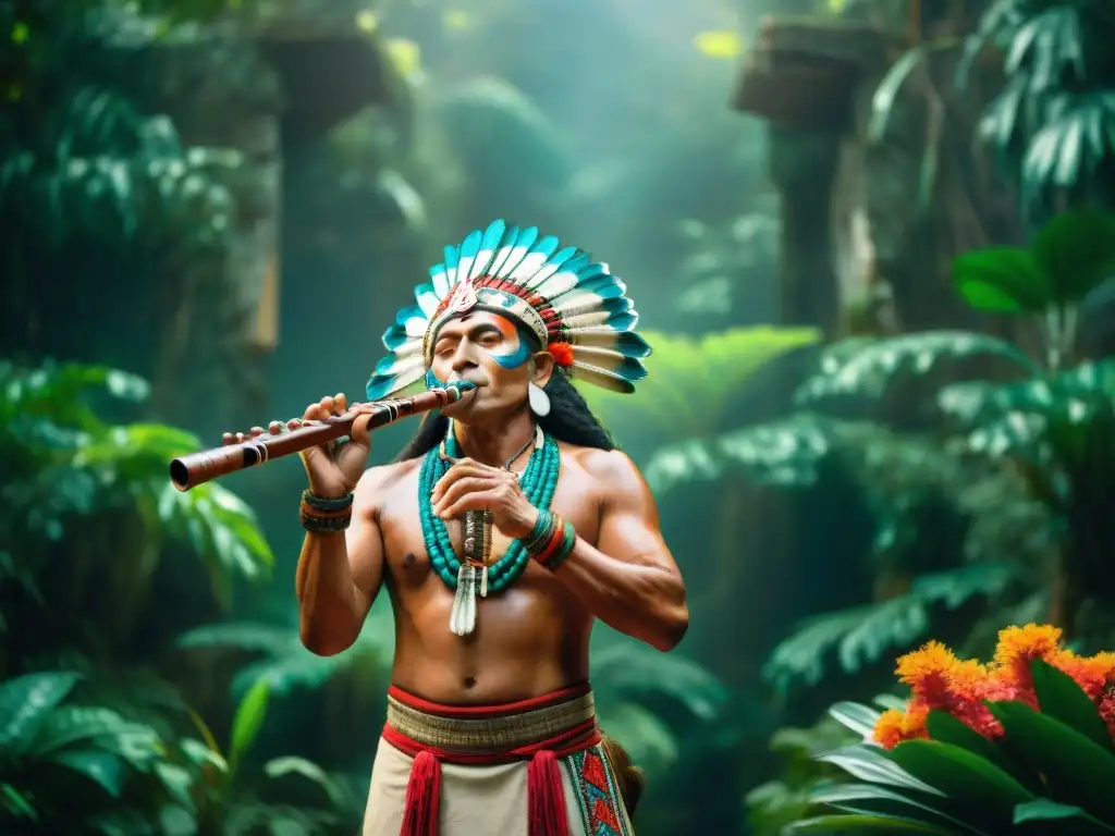 Melodías ancestrales de la flauta en la selva: música maya para sanación espiritual