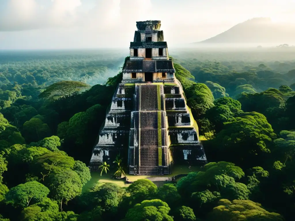 Maravillas milenarias: Ruinas de Tikal entre la selva Descubre los misterios de las antiguas ruinas mayas en Tikal, entre la exuberante selva