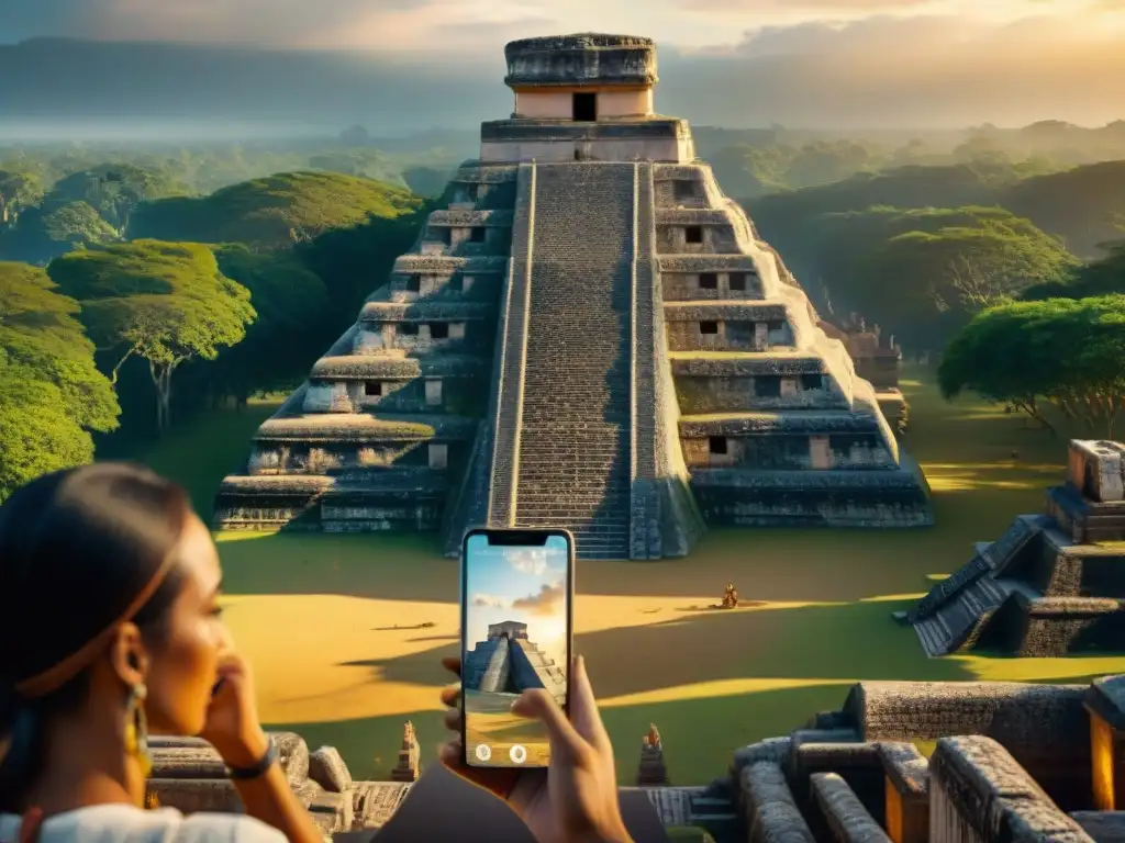 Explorando misterios mayas con apps de realidad aumentada en un yacimiento arqueológico