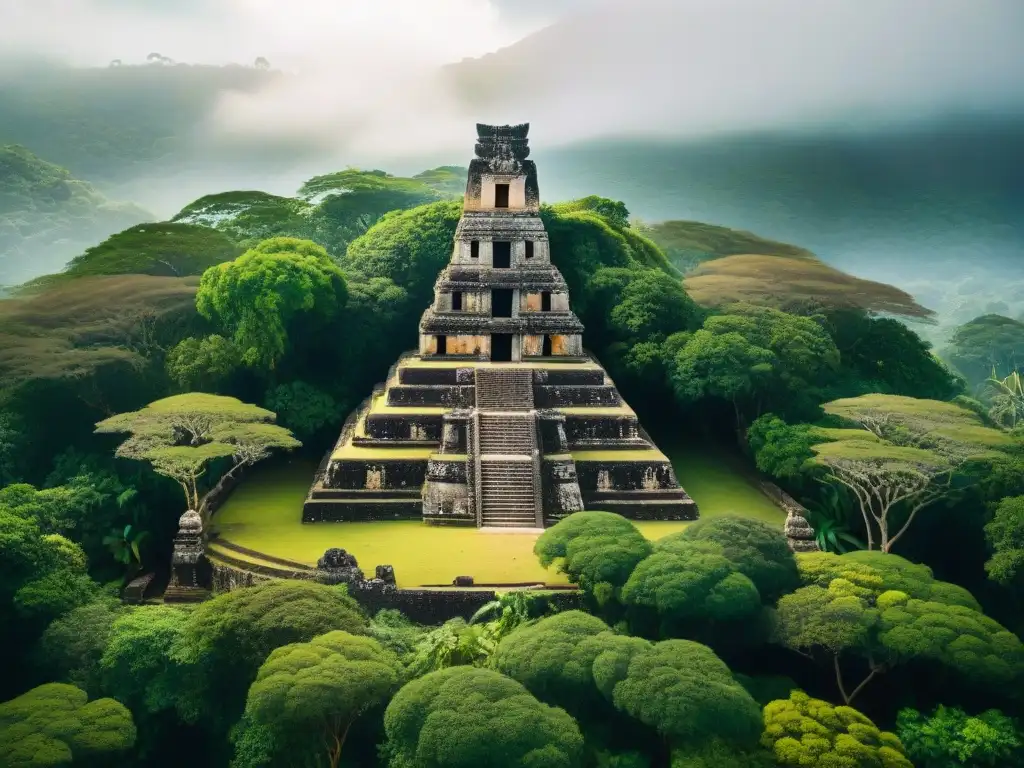 Misteriosa historia del reino maya Dos Pilas, con estelas talladas y ruinas entre exuberante vegetación