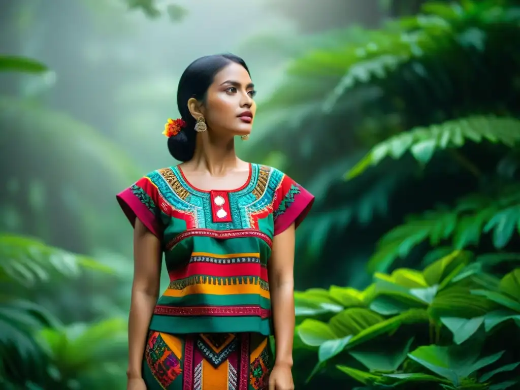 Moda Maya: evolución, sencillez y opulencia en un huipil tradicional entre exuberante vegetación