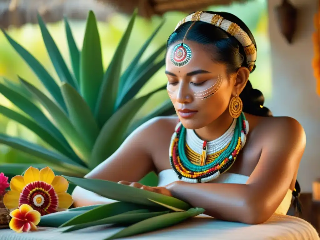 Una mujer maya crea una mascarilla facial con ingredientes naturales bajo la luz del sol