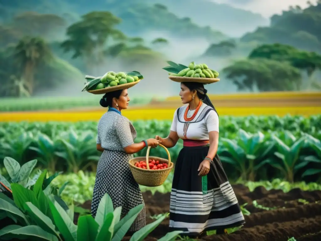 Mujeres mayas en la agricultura tradicional: sembrando, cuidando cultivos y cosechando en paisaje ancestral