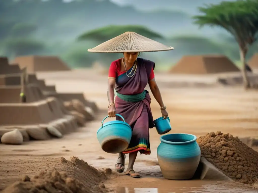 Mujeres y niños mayas recolectando agua en sequía, prácticas mayas para sequías