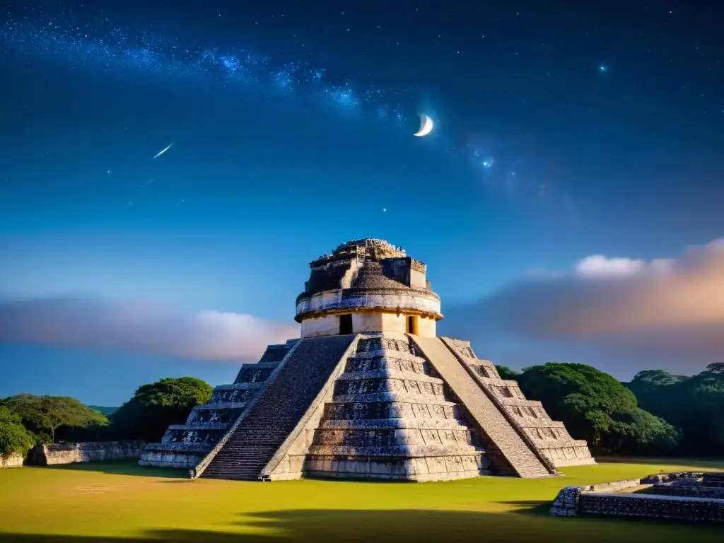 Una noche estrellada en El Caracol, Chichén Itzá, destaca el significado astronómico de las edificaciones mayas con Venus en el fondo