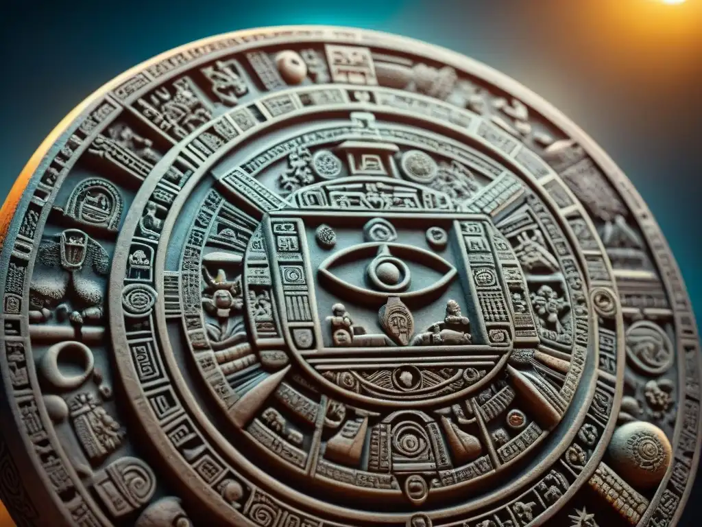 La piedra del calendario maya muestra la astronomía maya con detalles impresionantes