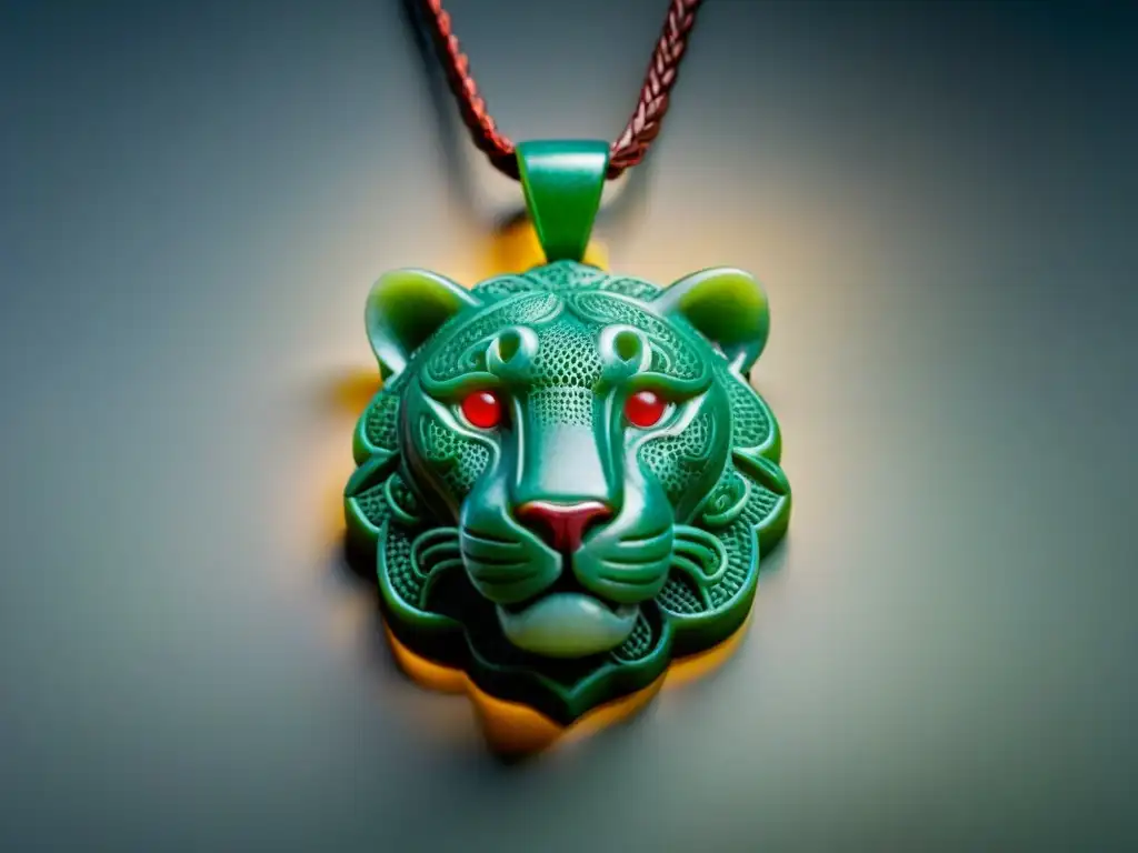 Pieza de jade maya: jaguar esculpido, reflejando la importancia cultural de las piezas de jade mayas