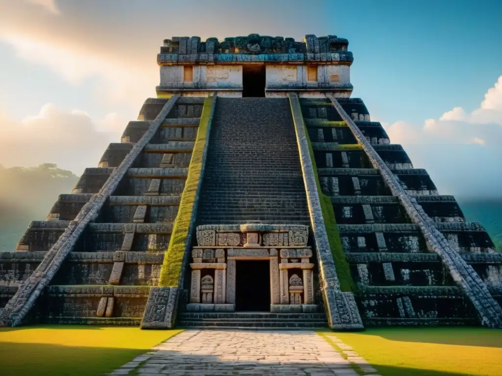 Portal de piedra tallado en ciudad maya, representando el significado de los portales en la cultura maya