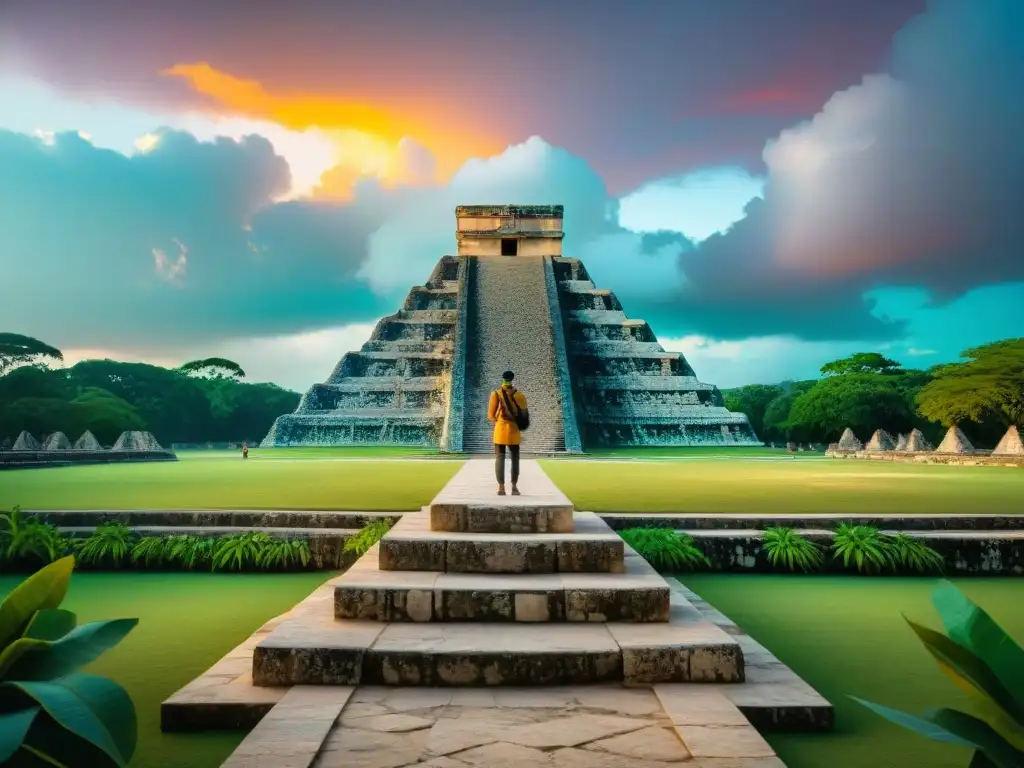 Realidad virtual para explorar Chichén Itzá: Fusión de tecnología moderna y ruinas antiguas en una imagen 8K impresionante