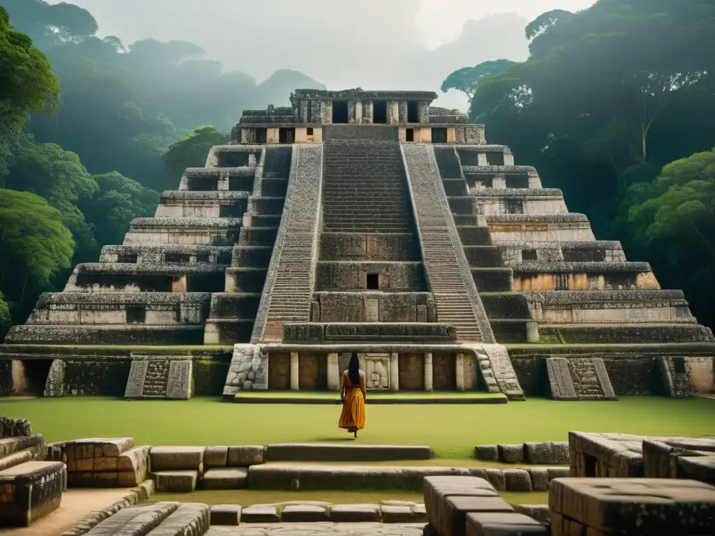 Explora la riqueza cultural de Ek' Balam: detalladas ruinas mayas rodeadas de exuberante vegetación