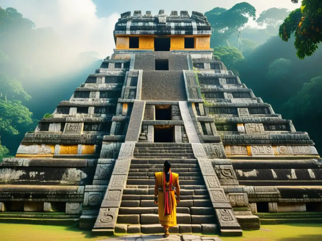 Explora la riqueza cultural de las ruinas mayas en el Templo de las Inscripciones en Palenque, México