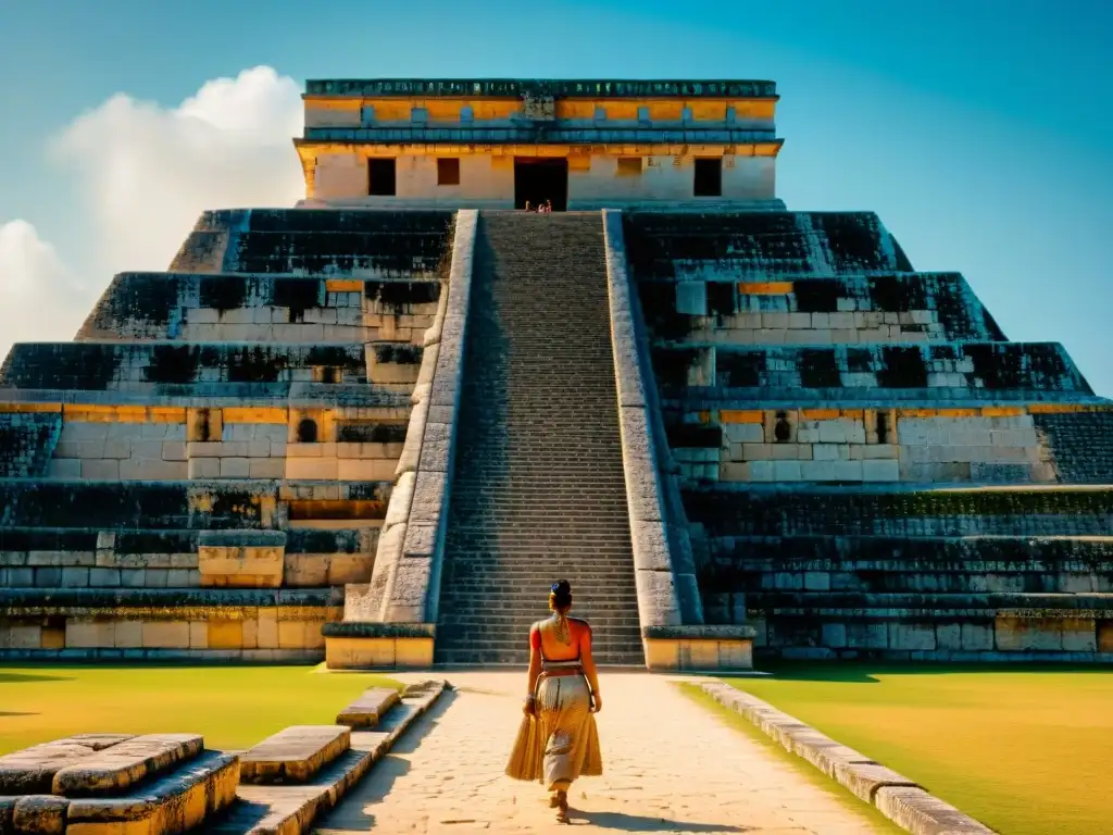 Rito arquitectónico en civilización maya: Detalles intrincados y majestuosos del Gran Juego de Pelota en Chichén Itzá