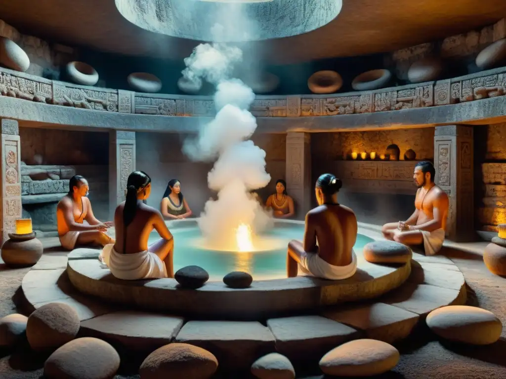 Ritual de baños de vapor mayas en una misteriosa atmósfera de limpieza espiritual