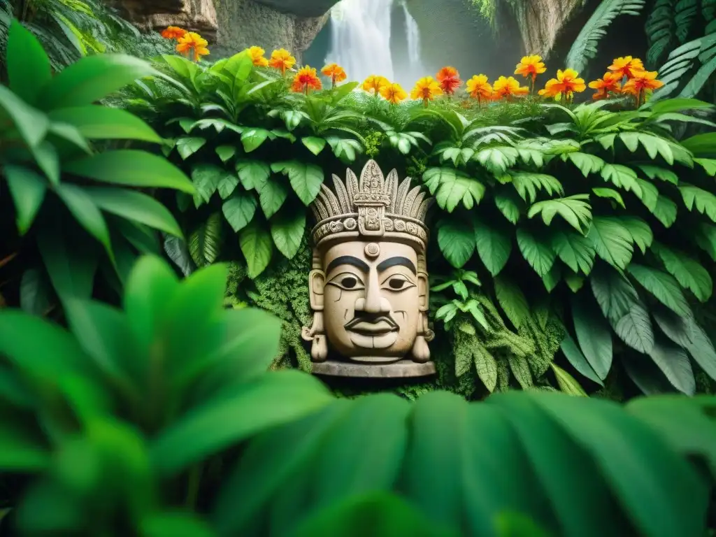 Shamán guía grupo en ritual maya hacia cueva oculta en la selva