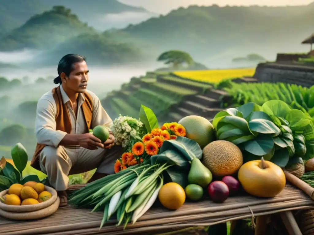 Rituales agrícolas mayas en armonía con la naturaleza al amanecer