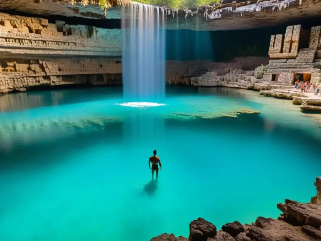 Explorando rituales ocultos en cenotes maya: arqueólogos descubren misteriosas inscripciones mayas en cenote iluminado