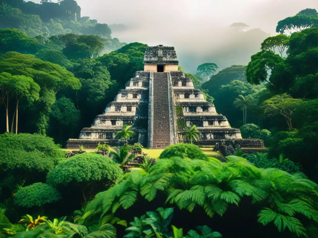 Ruinas mayas antiguas cubiertas de vegetación con grabados de batallas, arqueólogos excavando artefactos en la jungla