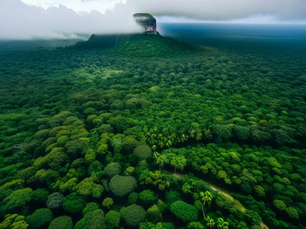 Ruinas mayas entre exuberante jungla, mostrando la conservación de la herencia maya