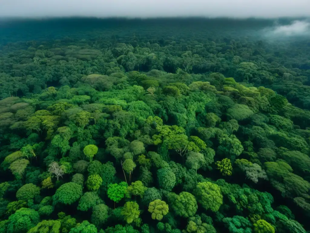 Ruinas mayas entre exuberante selva en Reserva Biosfera Maya