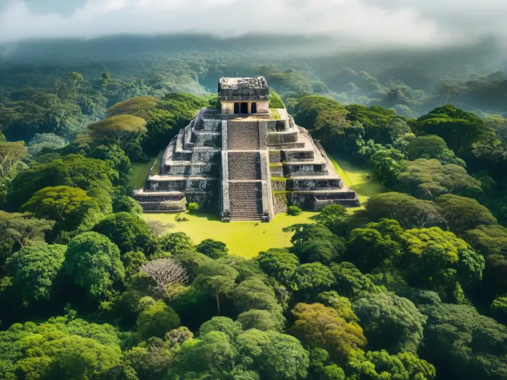 Ruinas mayas impactadas por el cambio climático, ocultas entre exuberante vegetación y sombras solares