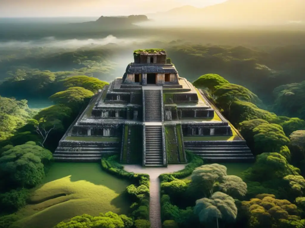 Ruinas Mayas inexploradas emergen entre densa vegetación, capturadas por drones al atardecer