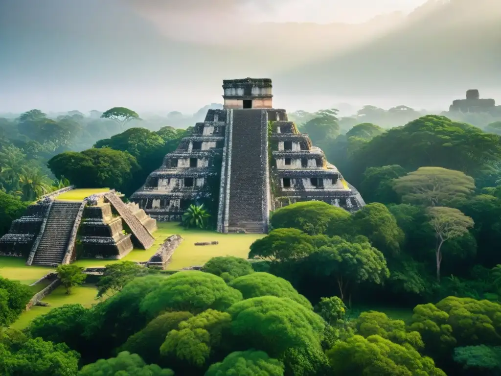 Ruinas mayas invadidas por vegetación, revelando los efectos del cambio climático