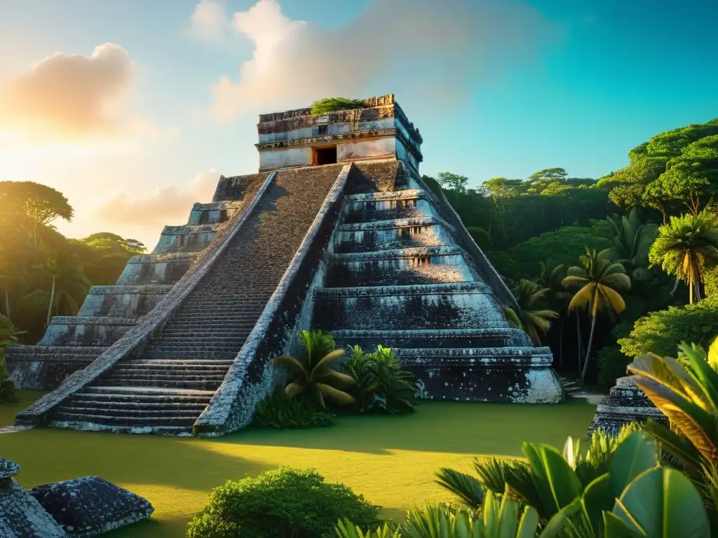 Ruinas mayas de Tulum al amanecer, evocando la mística de la civilización maya en retiros bienestar vida maya