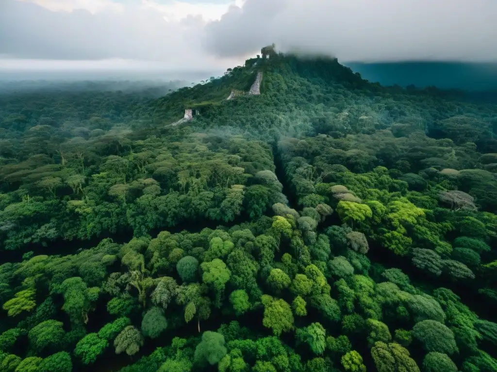 Ruinas mayas en selva guatemalteca: impacto ambiental de la guerra en paisaje maya