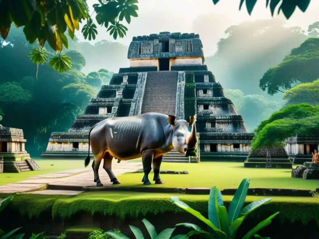 Tapir sagrado en templo maya: conexión profunda entre cultura y naturaleza