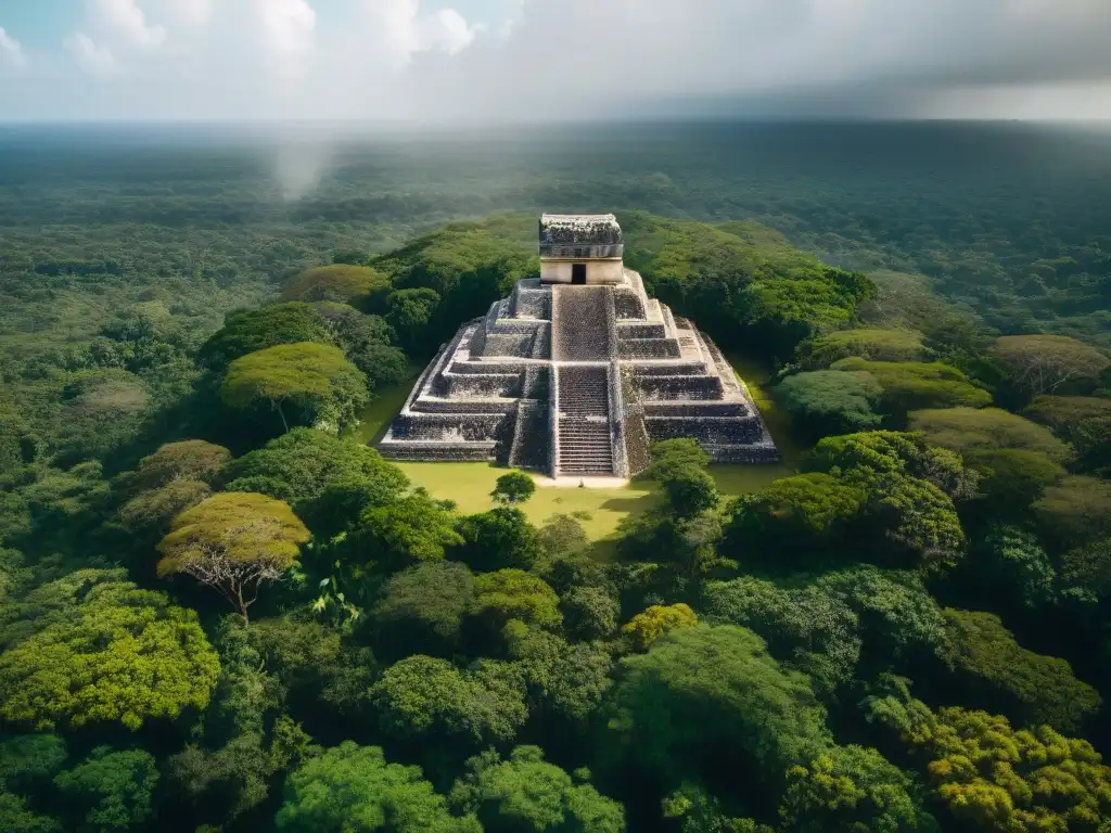 Explora la selva del Yucatán con ruinas mayas entre la exuberante vegetación