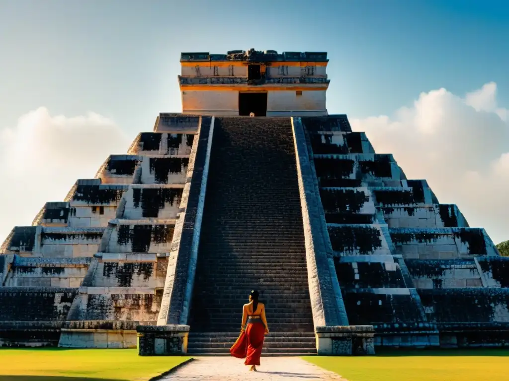 Sombra de serpiente en equinoccio de primavera en el Templo de Kukulkán, destacando la astronomía en rituales mayas