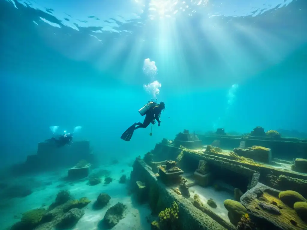 Exploración submarina en sitio arqueológico maya: preservación en acción bajo el mar