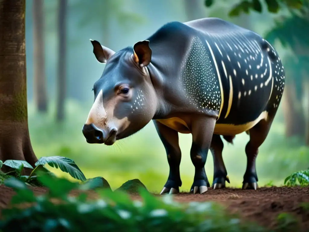 Un tapir majestuoso en la exuberante selva maya