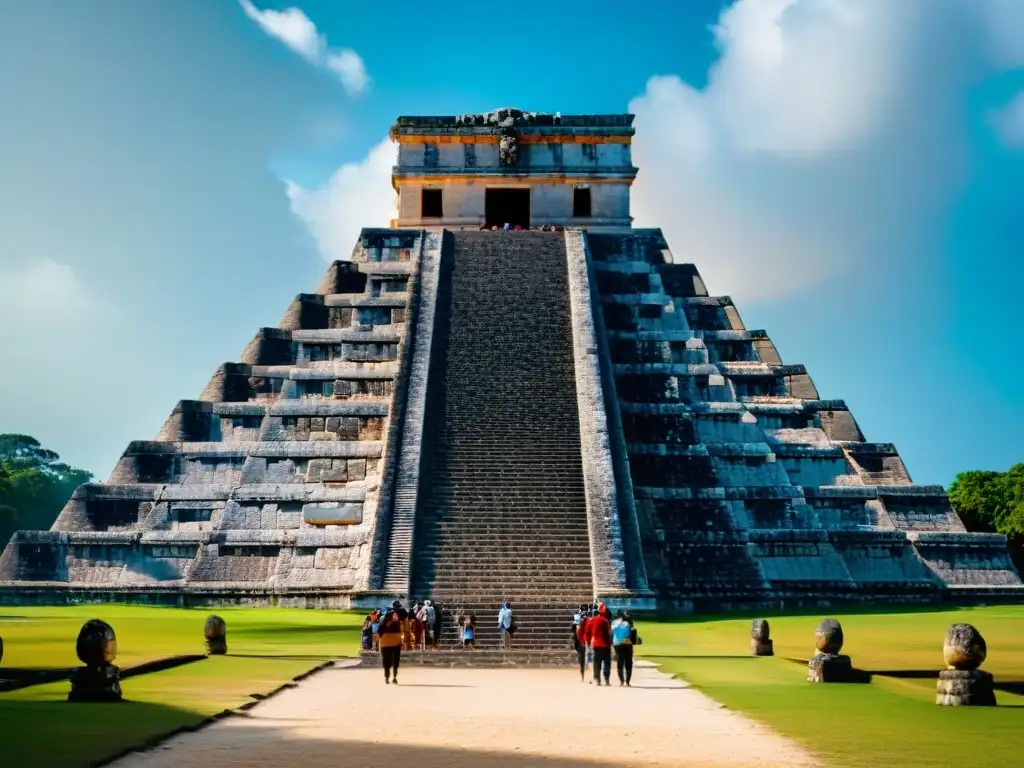 El Templo de Kukulkán en Chichén Itzá durante el equinoccio de primavera resalta la brillantez arquitectónica de la cultura maya