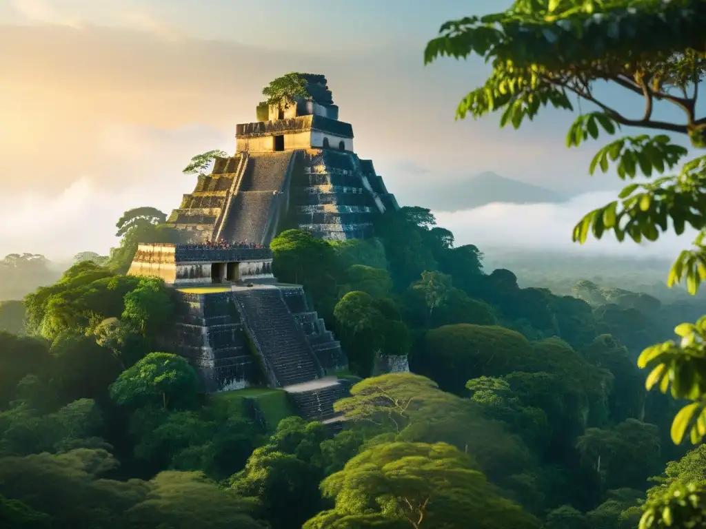 Templo del Gran Jaguar en Tikal con principios ecológicos de construcción maya