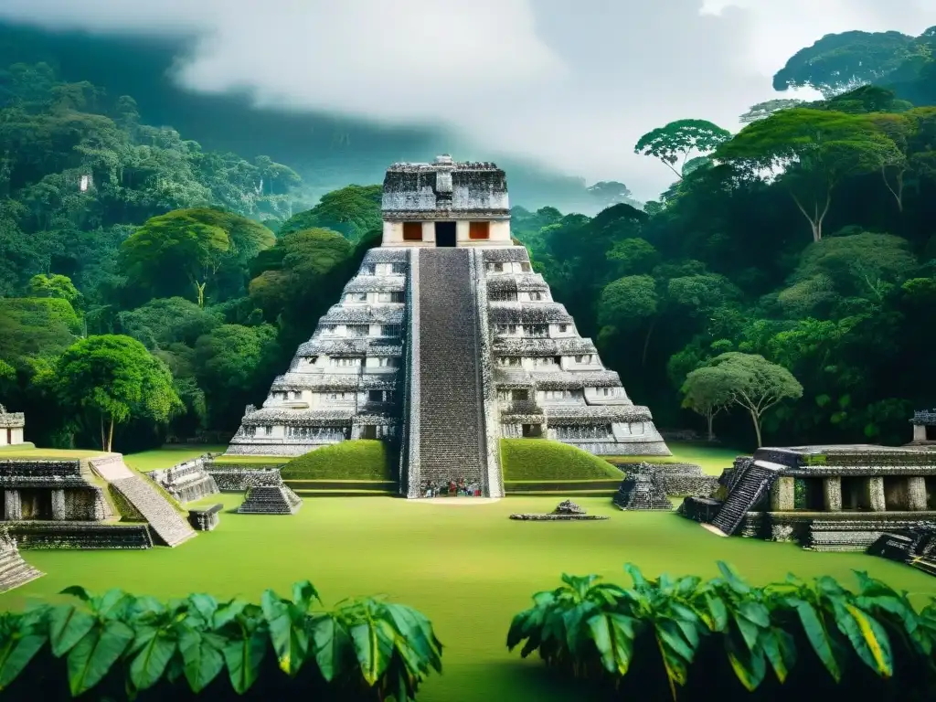 Templo de las Inscripciones en Palenque, muestra la grandeza y misticismo de los mayas con Dios Chaac en agricultura maya