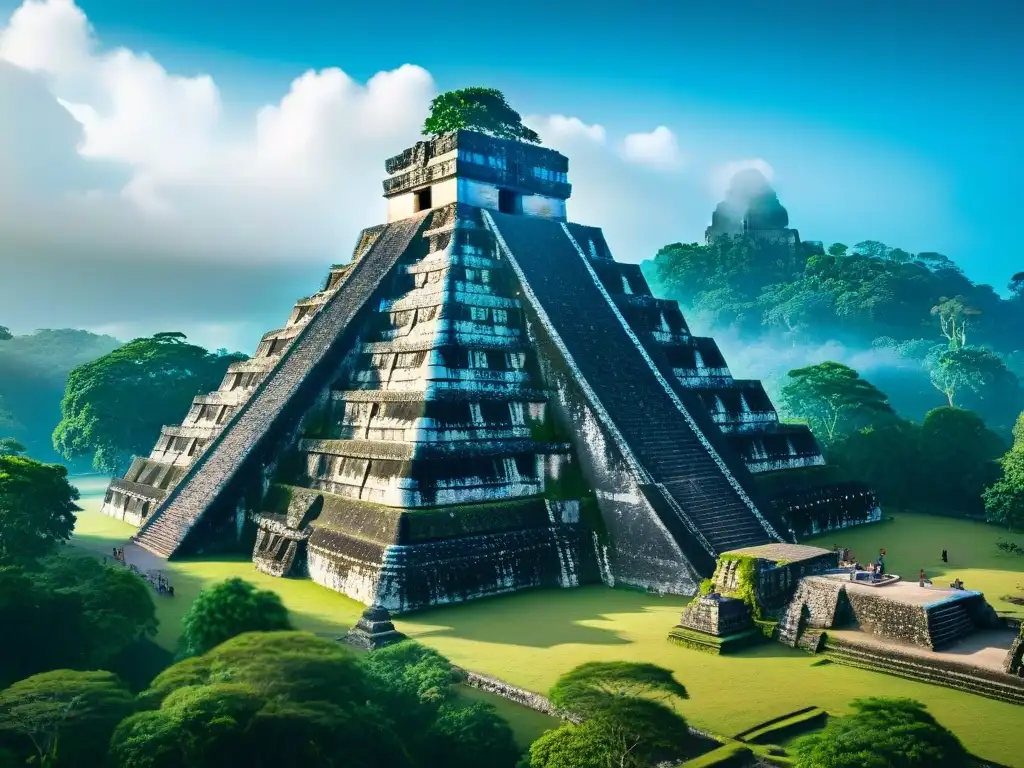 Explora el turismo cultural en civilización maya: majestuosas pirámides y detalladas esculturas en Tikal, Guatemala