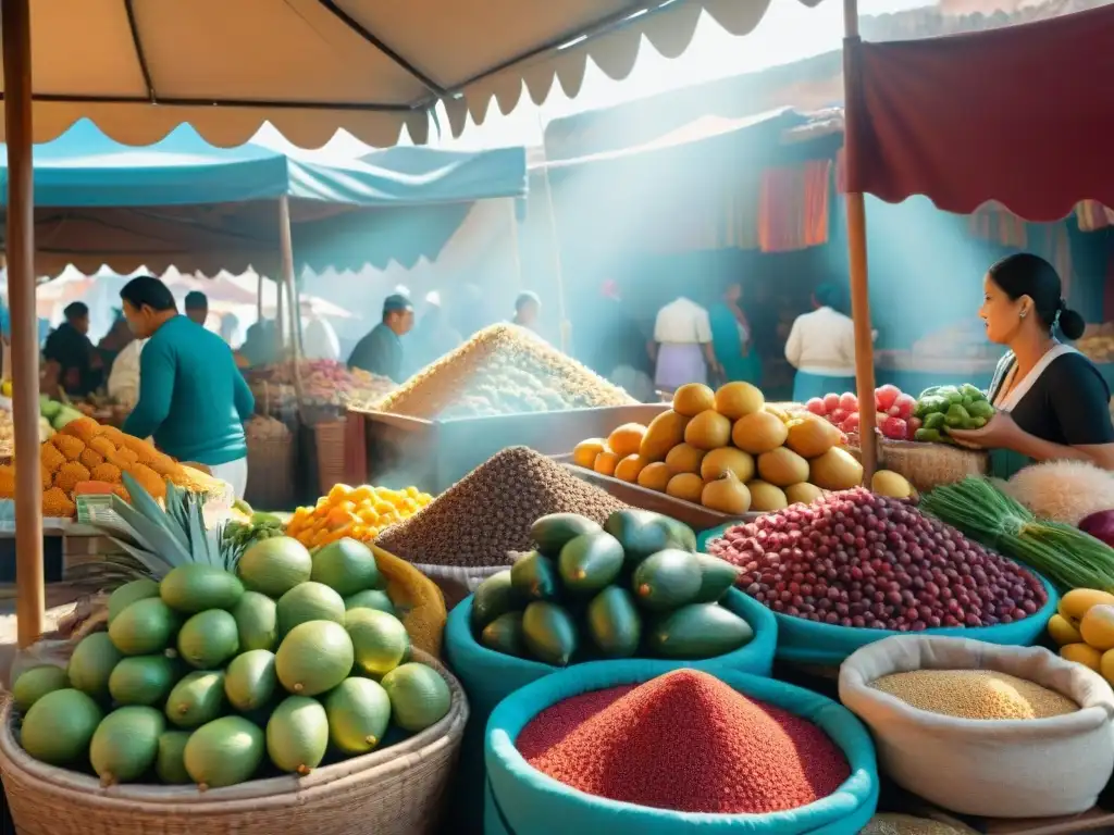 Vibrante Mercado Maya: sabores, colores y comercio prehispánico entre textiles y ruinas