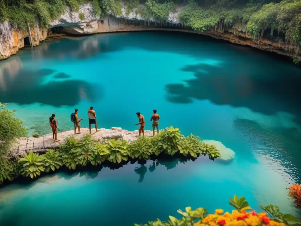 Vida maya en torno a cenote: comunidad, tradición y armonía con la naturaleza