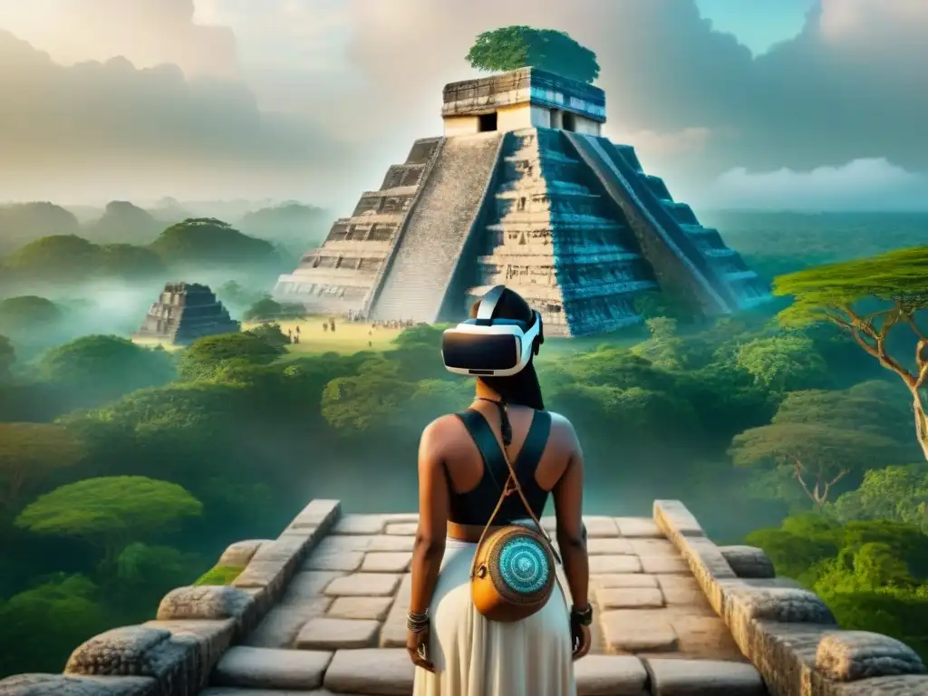 Experiencia virtual Mayan Coba en 8k Exploración virtual de la civilización maya en Coba a través de un detallado visor de realidad virtual