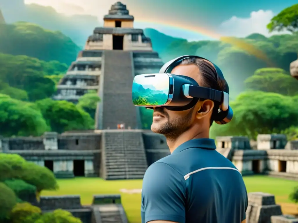 Excursión virtual en ruinas mayas con apps realidad aumentada turismo maya