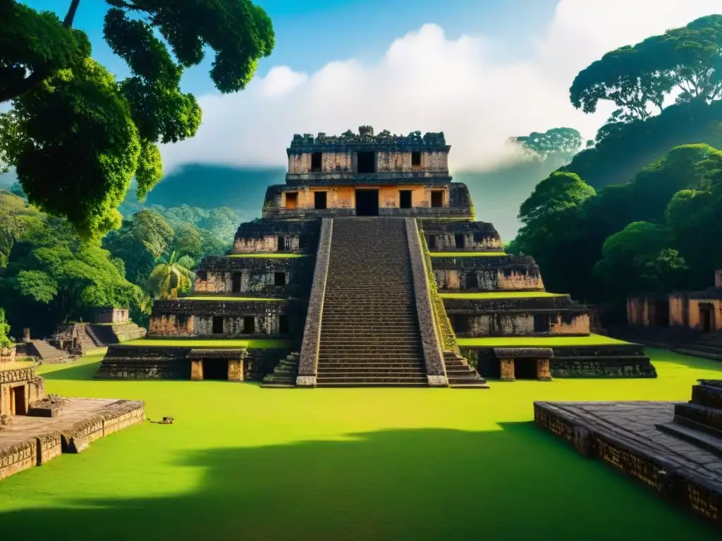 Vista detallada de la Plaza Central de Copán, ruinas mayas, tallados de piedra e hieroglíficos, arqueólogos en excavaciones